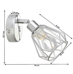 Nástěnná lampa, stříbrná/kov, OKIRA TYP 2 - Image 2