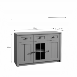Komoda, šedá, PROVANCE K3S - Image 2