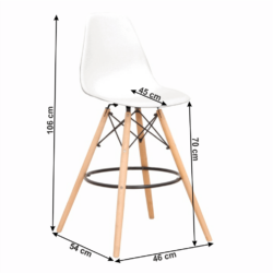 Barová židle, bílá / buk, CARBRY NEW - Image 2